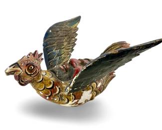 Hand Painted Carved Wooden Folk Art Hen