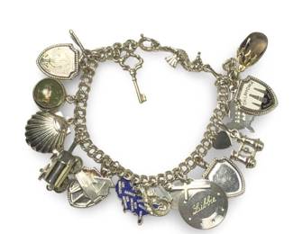 Vintage Sterling Silver Charm Bracelet