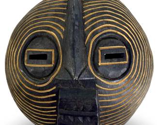 Ghana Collection Wooden Striped Zebra Mask