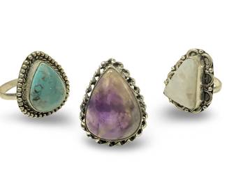 (3) Sterling Silver Native American Rings