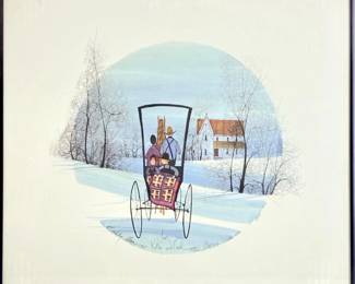 Signed P. Buckley Moss "Twilight Ride" lithograph