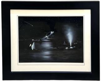 Signed Wyland âOrcaâs Starry Night" Print