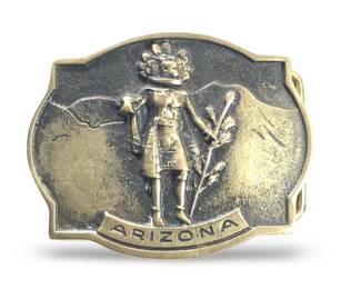 Solid Brass Morning Kachina Belt Buckle