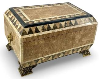 Maitland Smith Tessellated Stone and Wood Chest
