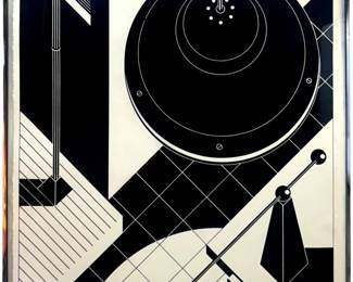 Signed TIM Black & White Abstract Lithograph