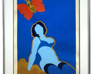 Signed Eduardo Urculo âMujer con Mariposa" Litho
