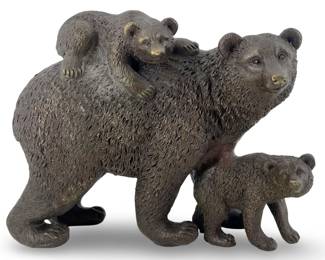 Bronze Grizzly Bear Family Sculpture