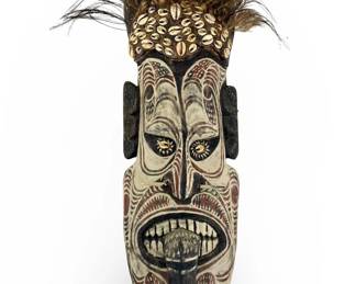 Vintage Hand Carved and Painted Froe Tribal Mask