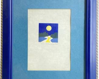 Claire Van Vliet âMoon Path" Linocut on Kozo