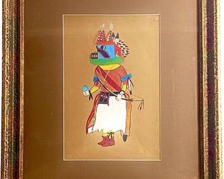 Native Deer Dancer Kachina Acrylic on Paper