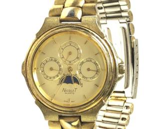 BaumĂ© & Mercier 18K Gold Bezel Mid Century Menâs