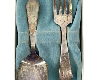 2pc Sterling Silver Fork and Spoon