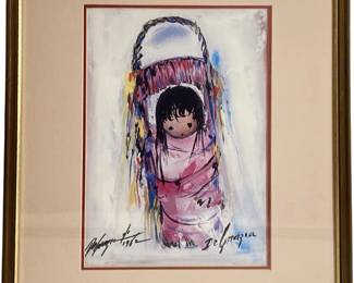 Signed DeGrazia Lithograph âPink Papoose"