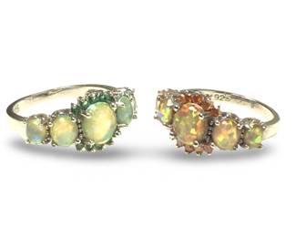 (2) Stylized Sterling Silver Rings