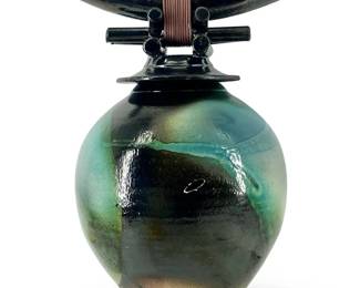 1996 Signed Johana Hawaiian Raku Vase