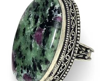 Classic Native American Sterling Ruby Zoisite Ring