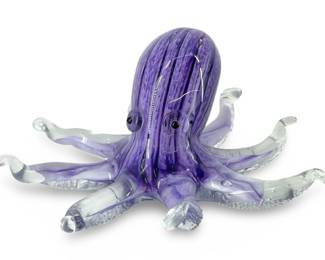 Purple Murano Art Glass Octopus Sculpture
