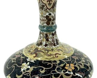 Old Cloisonné Enameled Brass Vase