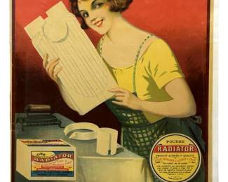 Antique Poudre Radiator Glace le Linge PosterAd
