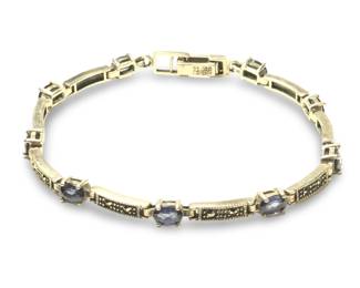 Charles Winston Sterling Tanzanite Tennis Bracelet