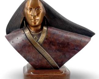 Native American Larry Yazzie Bronze Sculpture