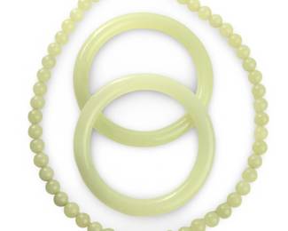 (3pc) Charming Jadeite Bead Necklace Bracelets