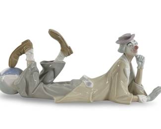 1970âs Lladro Porcelain Clown with Beach Ball
