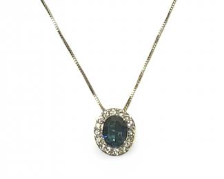 Alluring Sterling Silver Gemstone Pendant Necklace