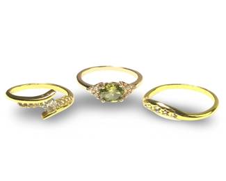 (3) Enticing Sterling Silver Gemstone Rings