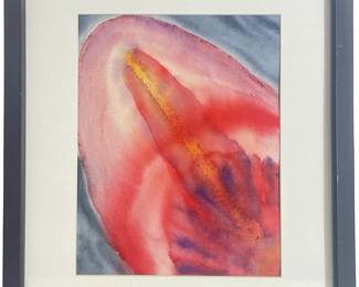 Watercolor on Paper Abstract Flower