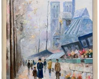 Signed Duke Impressionist Landscape Oil on Canvas