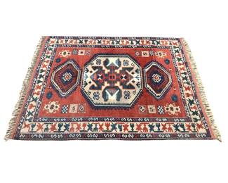 Vintage Kazak Wool Hand Knotted Area Rug