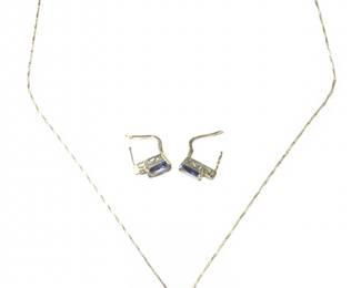 (3pc) Sterling Silver Tanzanite Pendant Necklace