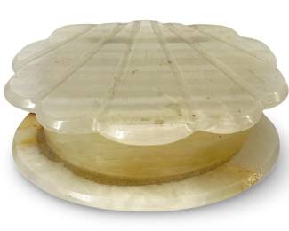 Carved Onyx Clam Dresser Box