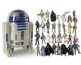 1998 Star Wars R2-D2 Case with Action Figures