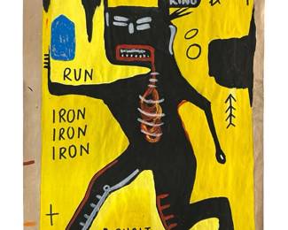 Attributed Jean-Michel Basquiat Mixed Media