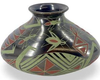Signed Amelia HDez Hand Painted Etched Vase