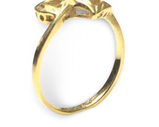 Beautiful 14Kt Yellow Gold Dual Heart Ring