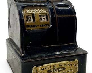 Vintage Uncle Samâs 3-Coin Register Bank