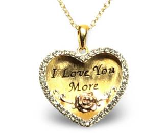 18K Gold Plate Sterling Silver I Love You More