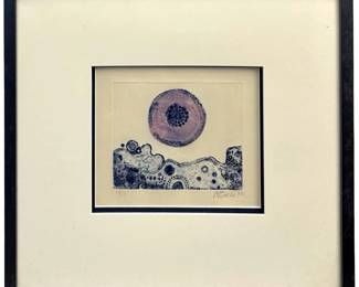 Signed Juan Romero âLa Cueva Azul" Lithograph