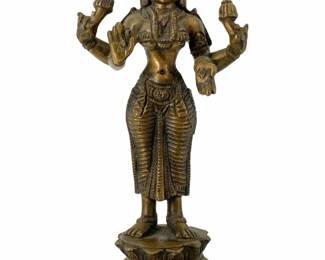 Brass Lakshimi Goddess of Wealth Sculpture