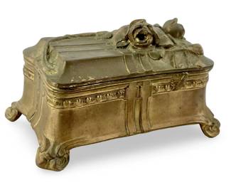 Art Nouveau Brass Dresser Box