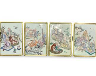 4pc Old Chinese Porcelain Hand Painted Plaques