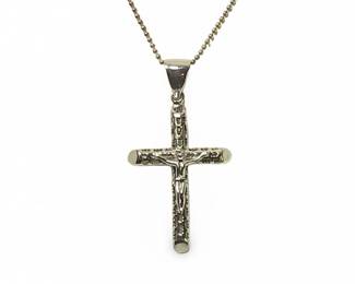 Sterling Silver Religious Cross Pendant Necklace