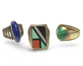 (3) Impeccable Sterling Silver Rings