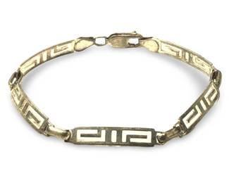 Vintage Greek Key Sterling Silver Tennis Bracelet