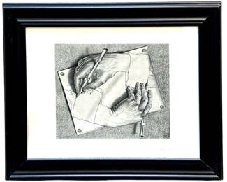 Vintage M.C. Escher âDrawing Hands" Print