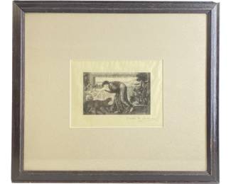 Signed Edward Coley Burne-Jones Engraving