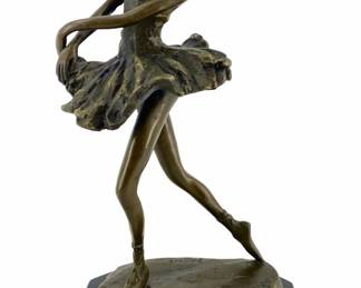Signed Edward Degas Bronze Ballerina Sculpture